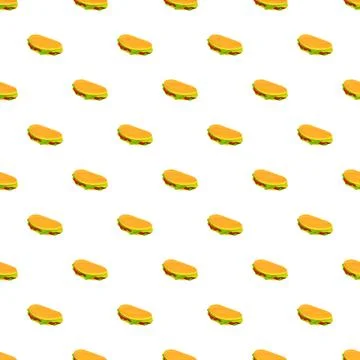 Sandwiches pattern covering surface with repeating food design Illustrazione stock