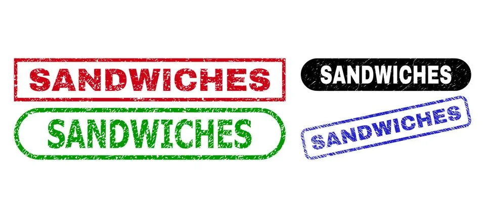 SANDWICHES Rectangle Watermarks Using Scratched Surface 스톡 일러스트