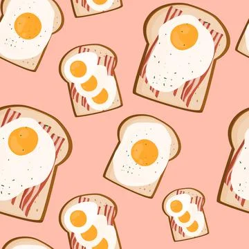 Sandwiches Seamless Pattern Vector Stock Illustration