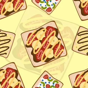 Sandwiches Seamless Pattern Vector Stock Illustration