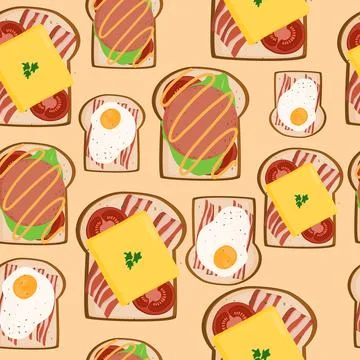 Sandwiches Seamless Pattern Vector Illustrazione stock