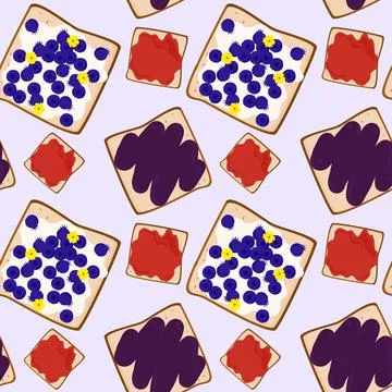 Sandwiches Seamless Pattern Vector Stock Illustration