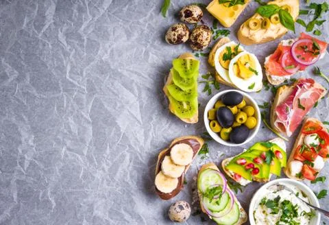 Sandwiches set background Foto stock