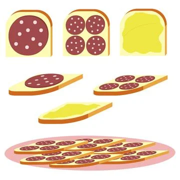 Sandwiches set colored Иллюстрация