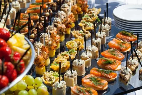Sandwiches on a table the buffet Stock Photos
