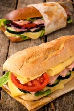 Sandwiches on the table Stock Photos