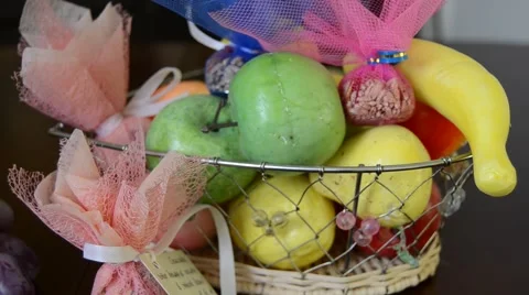 Сandy and fruit basket Stock Footage 62879251