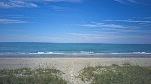 Sandy Beach Access to the Ocean Stock Photos