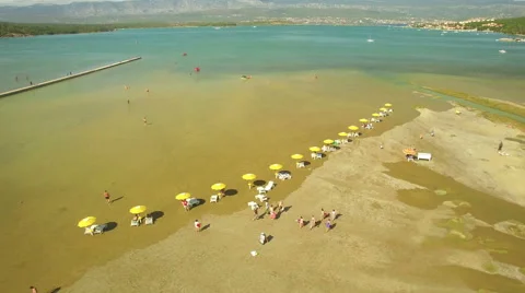 Sandy beach from the air Stock Footage 53557490