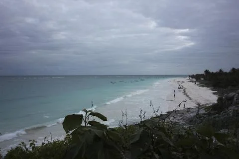 Sandy beach along the coast Stock Photos