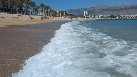 Sandy Beach at Altea Spain Stock Footage 306242252