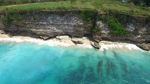 Sandy beach and azure ocean of Bali island Stock Footage 108678402