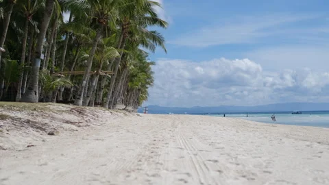 Sandy beach and clear waters of island Panglao Stock Footage 305629435