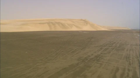 Sandy beach and mountain Stock Footage 109437237