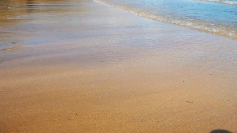 Sandy beach and ocean waves. Wales. Britain. Stock Footage 88305057