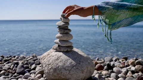 Sandy Beach and Stones Stock Footage 165803953