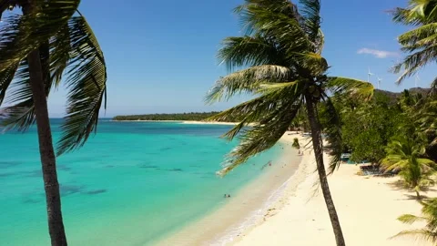 Sandy beach and turquoise water. Stock Footage 233306090