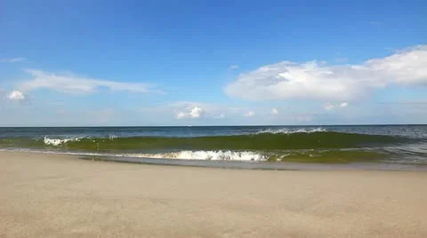 The sandy beach on Baltic Sea 스톡 동영상 12019212