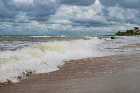 Sandy beach on the beach Stock Photos