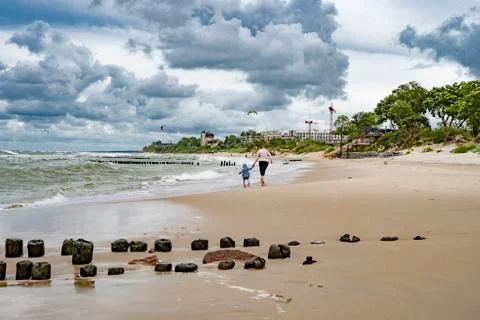 Sandy beach on the beach Stock Photos