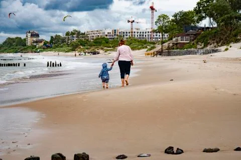 Sandy beach on the beach Stock Photos