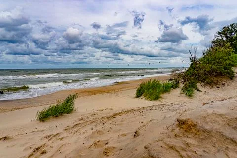 Sandy beach on the beach Stock Photos