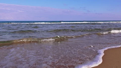Sandy beach of the Black Sea,  Turkey Video stock 101851863
