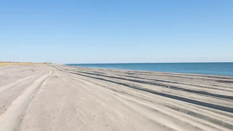 Sandy beach with Blue ocean Video stock 75178328