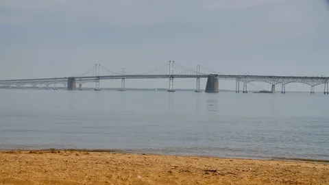 Sandy Beach on Chesapeake Bay Stock-Footage 111369553