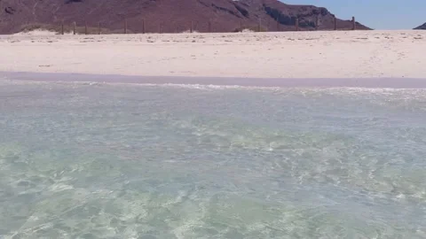 Sandy beach clear water desert at sea pov Stock Footage 172424652