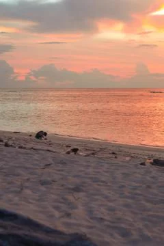 Sandy Beach During Sunrise Stock Photos