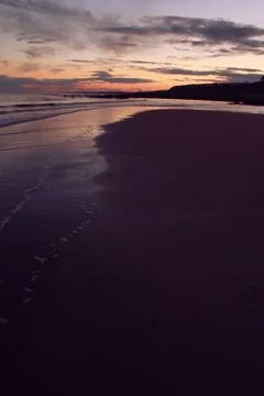 Sandy Beach at Dusk Foto stock