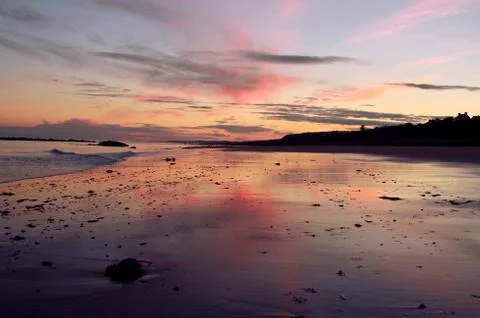 Sandy Beach at Dusk Foto stock