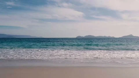 Sandy beach in Galicia, Spain Stock Footage 153999856
