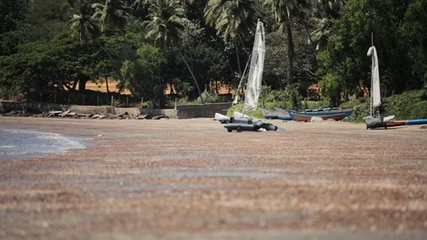 Sandy Beach in Goa, India #1 Stock Footage 89305776