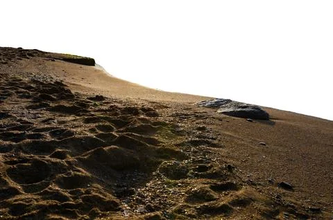 Sandy beach good sand structure isolated transparent background Stock Photos