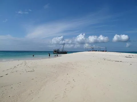 Sandy beach Indian ocean Stock Photos