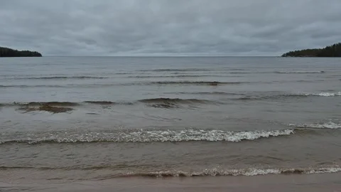 Sandy beach of Lake Onega Stock Footage 324874742