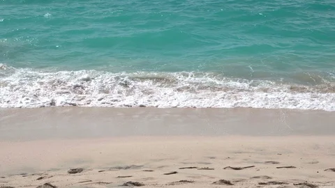 Sandy beach line are washed by the foamy Indian ocean waves Stock Footage 87050725
