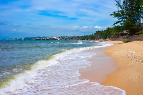 Sandy beach in Mui Ne Stock Photos