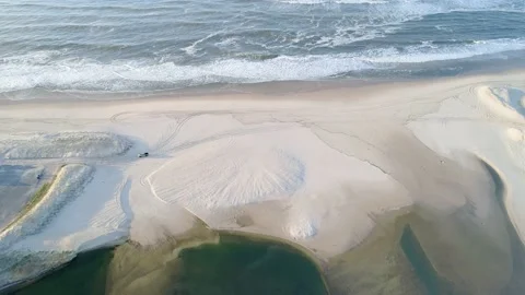 A sandy beach next to the ocean Stock Footage 155465822