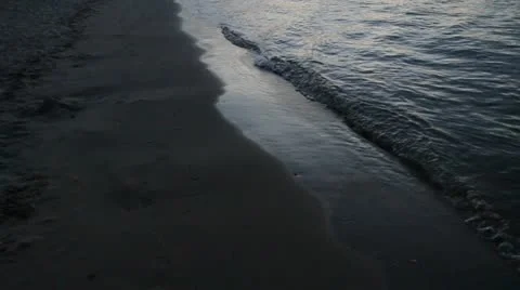 Sandy beach at night Stock Footage 10992416