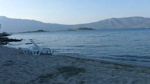 Sandy Beach at Night Stock Footage 54914579