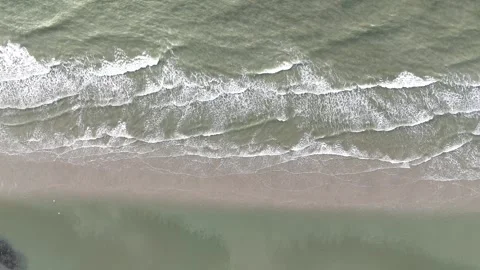 Sandy beach on the North Sea coast photographed with a drone Stock-Footage 327972903