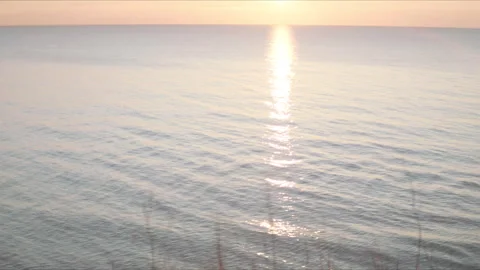Sandy beach, ocean in the background Stock Footage 241311569