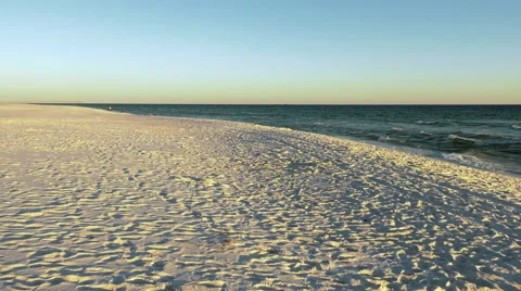 Sandy Beach Ocean Sunset Video stock 60216476