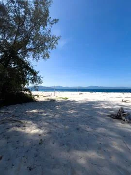 Sandy Beach With Ocean View Fotos de archivo
