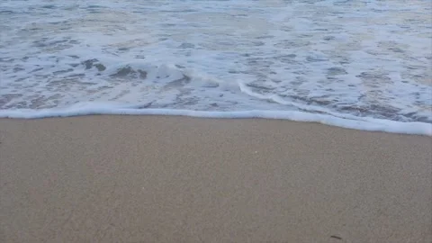 Sandy beach with ocean waves with vacation. Stock Footage 320441965
