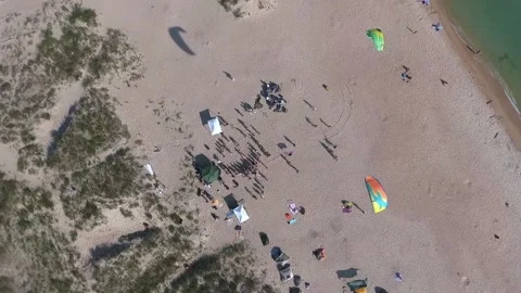 Sandy beach party summer sea fun beach Stock-Footage 171091237
