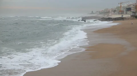 Sandy Beach in Portugal Stock Footage 49447423
